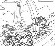 Coloriage Monstres voiture de Hot Wheels lib&eacute;r&eacute;s dans la course