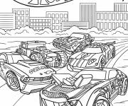 Coloriage Poster de voitures rapides Hot Wheels gs