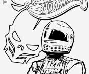 Coloriage Rider de l'&eacute;quipe Green de Moto