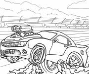 Coloriage V&eacute;hicule de Hot Wheels avec &eacute;chappement enflamm&eacute;