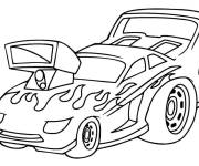 Coloriage Voiture de Hot Wheels de dessin anim&eacute;