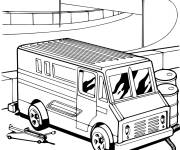 Coloriage Voiture de r&eacute;paration de Hot Wheels