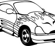 Coloriage Voiture flamboyante Hot Wheels