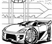 Coloriage Voiture Hot Wheels dans les route de la ville