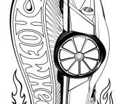 Coloriage Voiture Hot Wheels en flammes