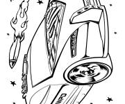 Coloriage Voiture Hot Wheels et fus&eacute;e dans l'espace