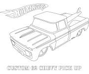 Coloriage et dessins gratuit Voiture Pick-up Chevy de Hot Wheels à imprimer