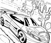 Coloriage Voiture sport dans le d&eacute;sert