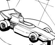 Coloriage Voiture tr&egrave;s rapide de Formula 1 Hot Wheels