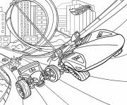 Coloriage Voitures de Hot Wheels se d&eacute;cha&icirc;nent dans une piste