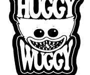 Coloriage Affiche de jeu de Huggy Wuggy en noir et blanc