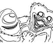 Coloriage Among Us Huggy Wuggy