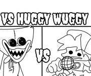 Coloriage Bataille Huggy Wuggy et FNF 