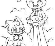 Coloriage CatNap avec Huggy Wuggy