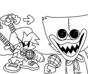 Coloriage Combat Huggy Wuggy et FNF