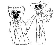 Coloriage Couple kissy missy et huggy wuggy