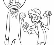 Coloriage Friday Night Funkin l'ami de Huggy Wuggy