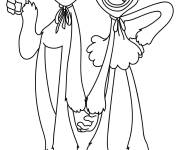 Coloriage Huggy Wuggy avec Kissy Missy facile