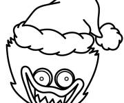 Coloriage Huggy Wuggy avec le bonnet de p&egrave;re Noel