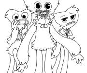 Coloriage Huggy Wuggy avec ses amis
