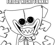 Coloriage Huggy Wuggy contre Friday Night Funkin
