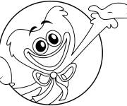 Coloriage Huggy Wuggy disant salue