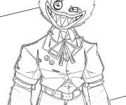 Coloriage Huggy Wuggy en costume &eacute;l&eacute;gante