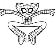 Coloriage Huggy Wuggy en mode spiderman