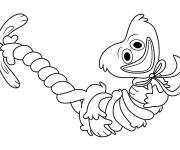 Coloriage Huggy Wuggy en sc&egrave;ne dr&ocirc;le