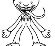 Coloriage Huggy Wuggy en style Venom