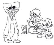 Coloriage Huggy Wuggy et FNF facile