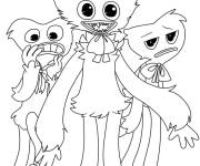 Coloriage Huggy Wuggy et Kissy Missy
