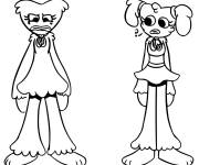 Coloriage Huggy Wuggy et Kissy Missy tristes