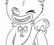 Coloriage Huggy Wuggy et le clin d&rsquo;&oelig;il avec un air rus&eacute;