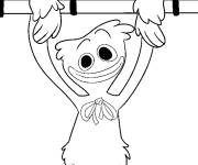 Coloriage Huggy Wuggy faisant du sport