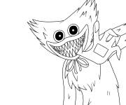 Coloriage Huggy Wuggy personnage principal de dessin anim&eacute;