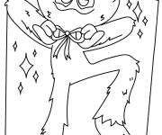 Coloriage Huggy Wuggy portant un n&oelig;ud