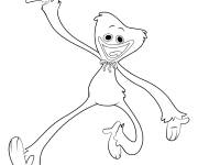Coloriage Huggy Wuggy saute de joie
