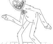 Coloriage Huggy Wuggy sourire en marchant