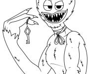 Coloriage Huggy Wuggy tenant une cl&eacute;s