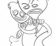 Coloriage Joli couple Huggy Wuggy et Kissy Missy