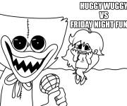 Coloriage Jouet Huggy Wuggy contre Friday Night Funkin