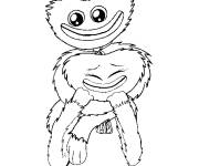 Coloriage Kissy Missy sur les &eacute;paules de Huggy Wuggy