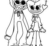 Coloriage La belle histoire d'amour de Huggy Wuggy et Kissy Missy