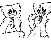 Coloriage La rencontre de Kissy Missy et Huggy Wuggy
