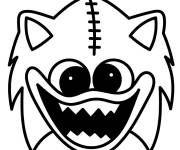 Coloriage Visage de Huggy Wuggy Sonic