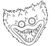 Coloriage Visage Huggy Wuggy facile