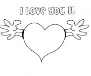 Coloriage Coeur d'amour personnalis&eacute;
