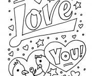 Coloriage I Love You à imprimer