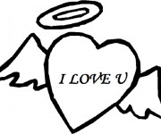 Coloriage I Love You Ange d'amour
